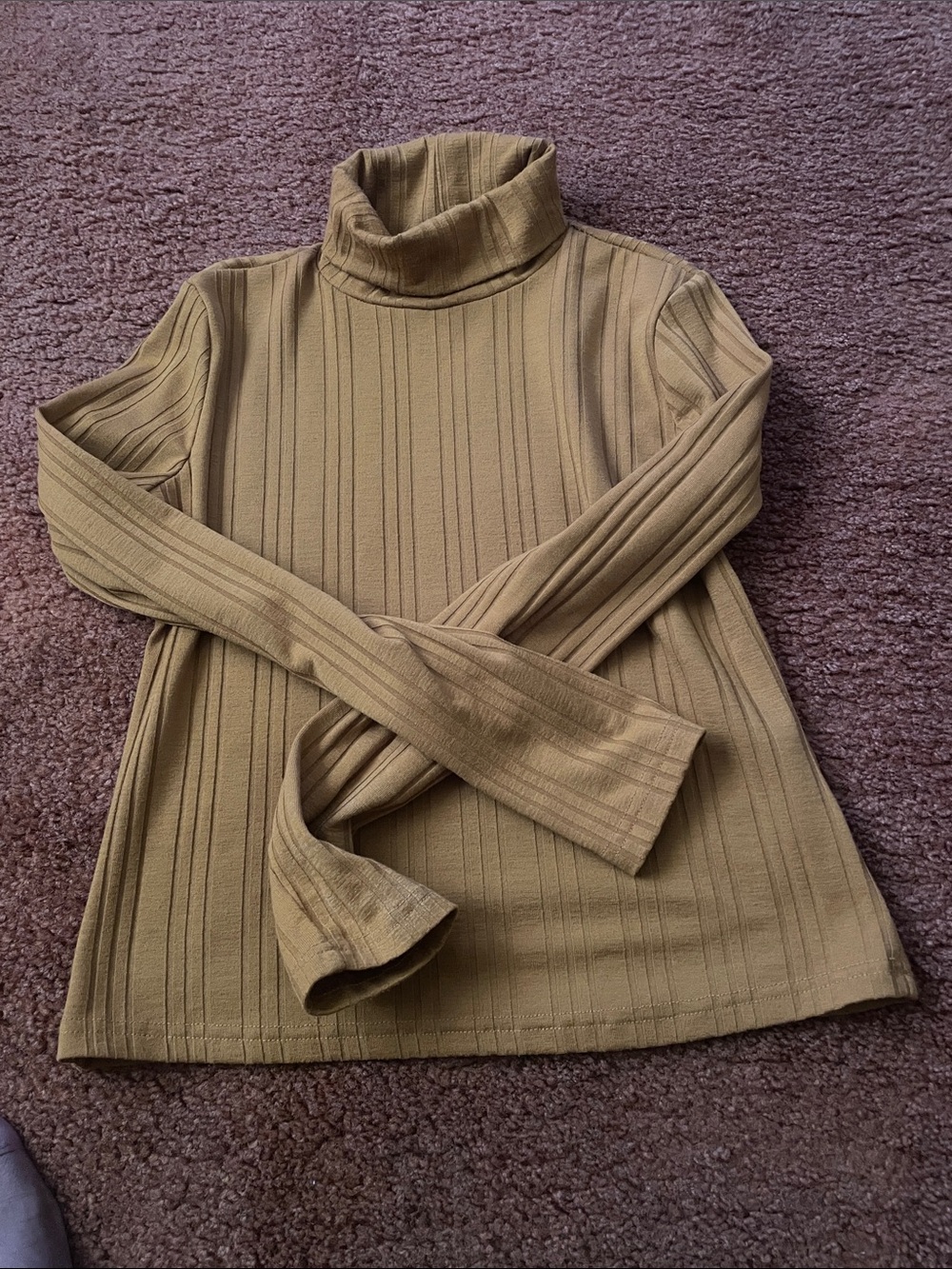 Ribbed Turtleneck Sweater - Camel Mocha